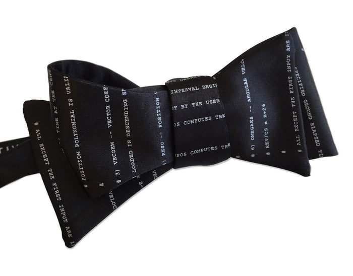Apollo 11 Source Code Bow Tie, black. By Cyberoptix