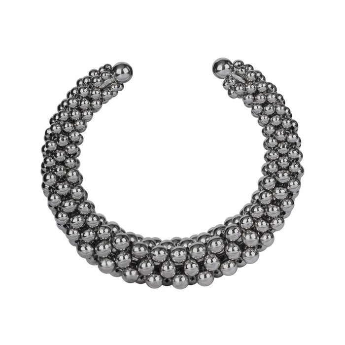 handcrafted modular beaded polymer metal beads in silver by object and dawn ghost