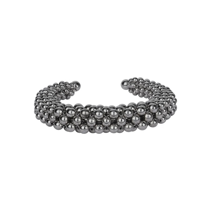 handcrafted modular beaded polymer metal beads in silver by object and dawn side worn