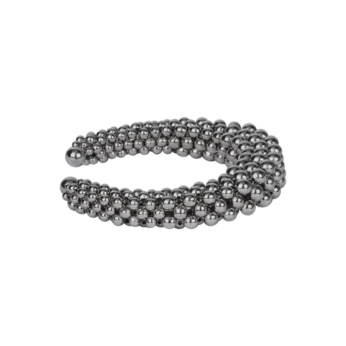 Object & Dawn Artemisia 4D Supple Cuff in silver, modular fashion, ghost image side view
