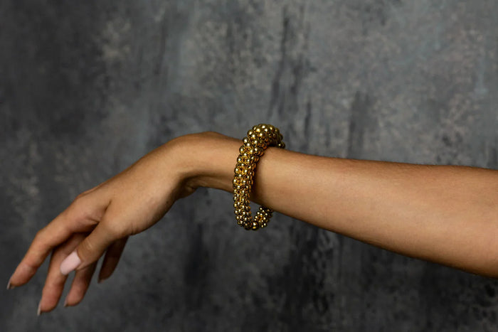 Object & Dawn Artemisia 4D Supple Cuff in gold, modular fashion, ghost image side view