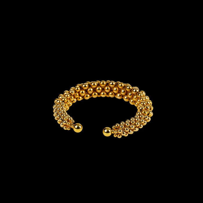 Object & Dawn Artemisia 4D Supple Cuff in gold, modular fashion, ghost image side view