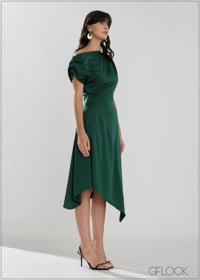 Asymmetric Midi Dress - women’s dress alternate view - GFLOCK Sri Lanka