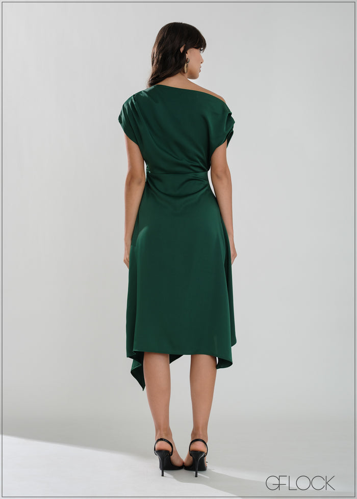 Asymmetric Midi Dress - women’s dress alternate view - GFLOCK Sri Lanka