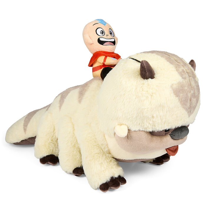 Avatar: The Last Airbender 18-inch plush featuring stylized Appa with Aang, soft fabric, detailed character design.
