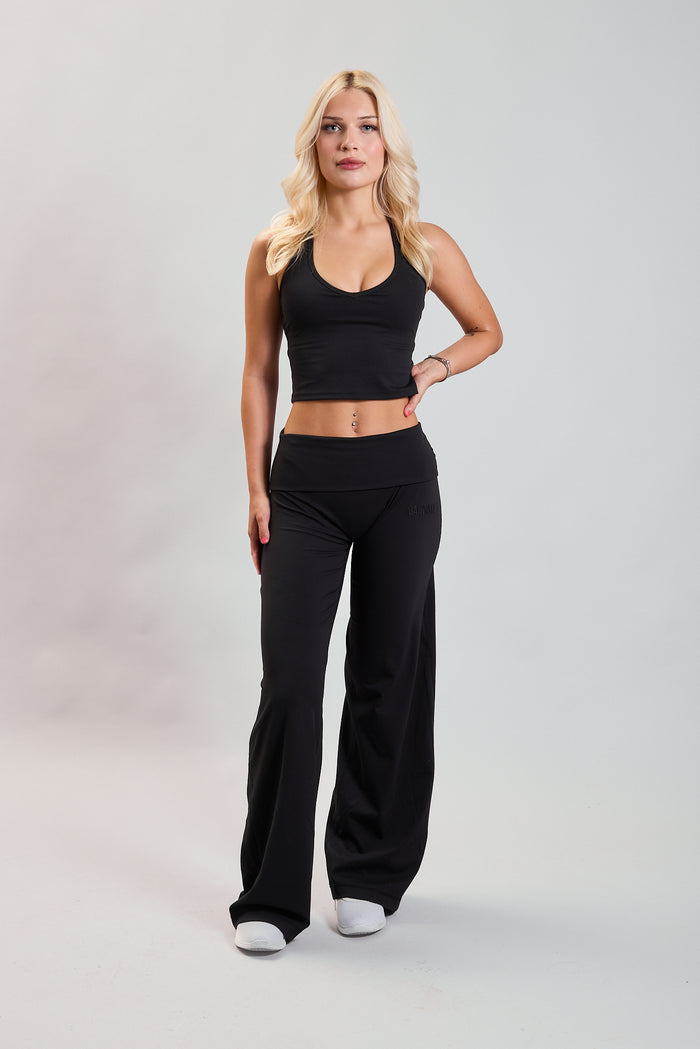 AZUR SLEEVELESS CROP TOP BLACK