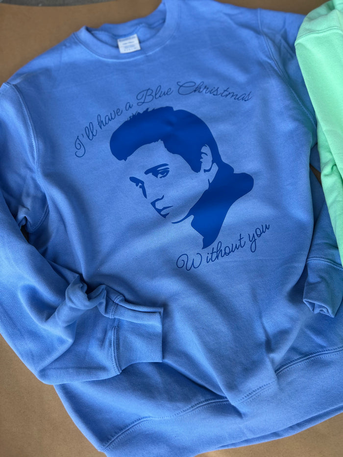 B l u e Christmas Crewneck