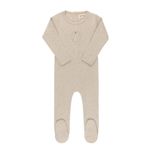 Baby Boy Footie – Tan – Speckled Bunny