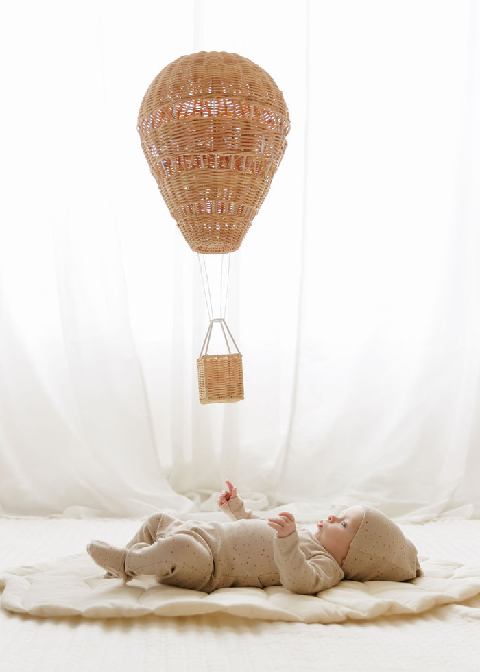 Baby Boy Footie – Tan – Speckled Bunny