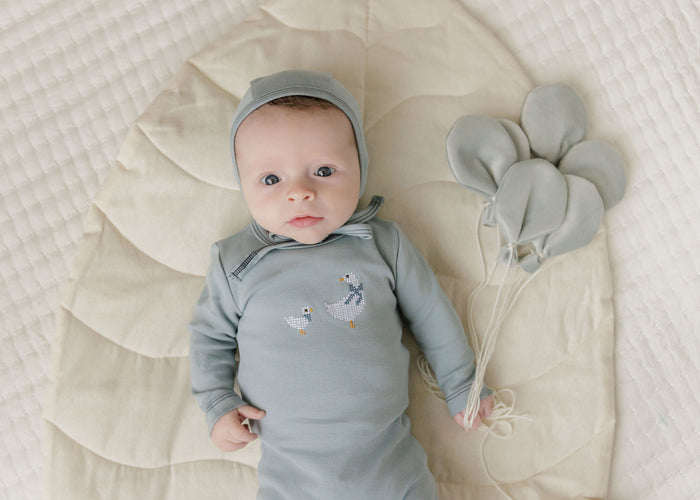 Baby Boy Layette Set – Blue – Cross Stitch Duckling