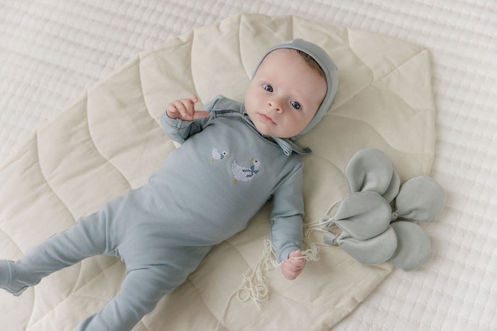 Baby Boy Layette Set – Blue – Cross Stitch Duckling