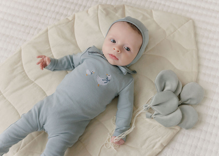 Baby Boy Layette Set – Blue – Cross Stitch Duckling