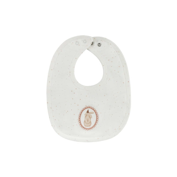 Baby Girl Bib – Ivory Pink – Speckled Bunny