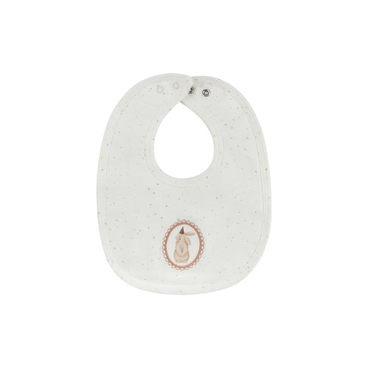 Baby Girl Bib – Ivory Pink – Speckled Bunny