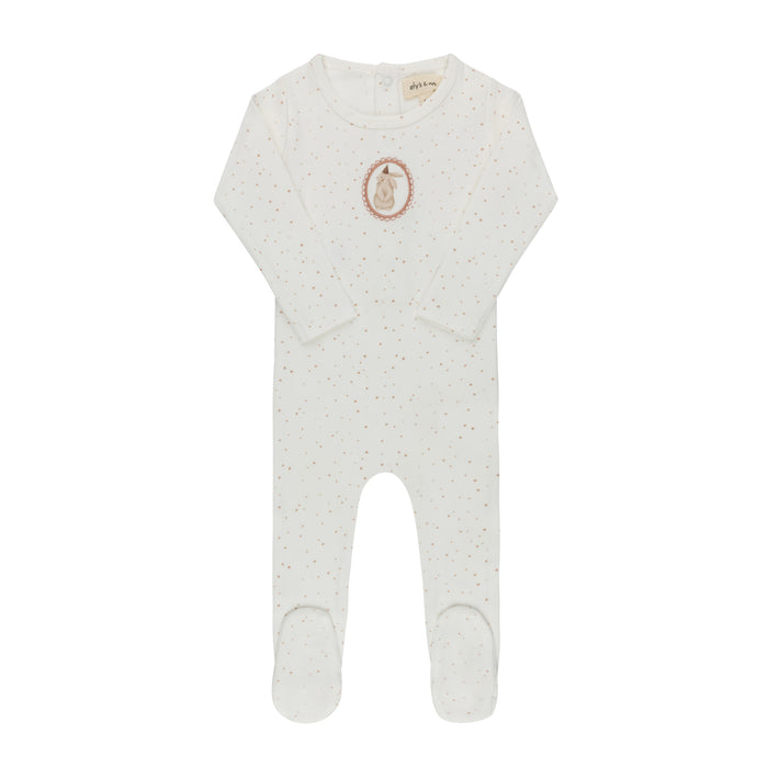 Baby Girl Footie – Ivory Pink – Speckled Bunny