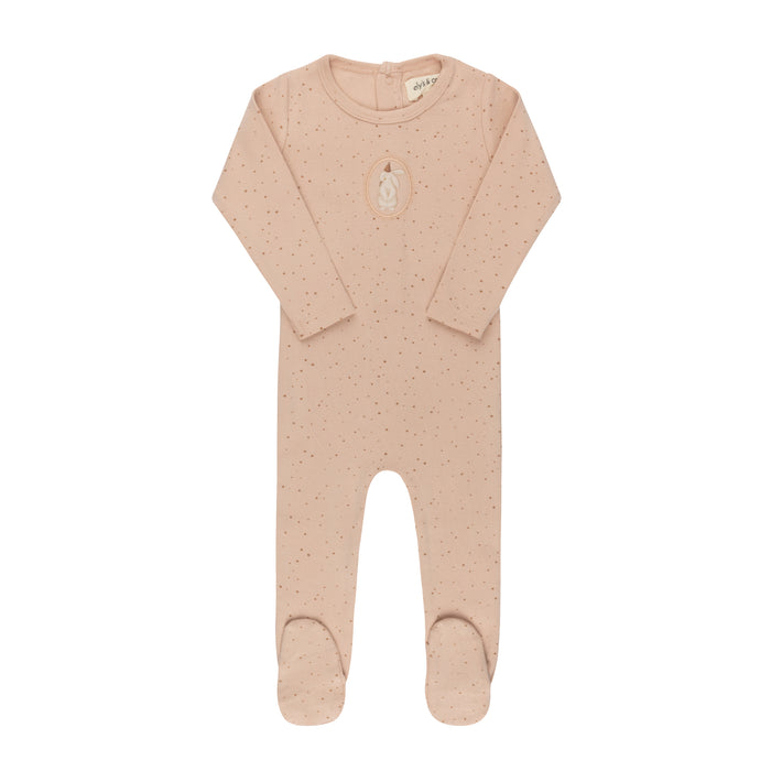 Baby Girl Footie – Pink – Speckled Bunny