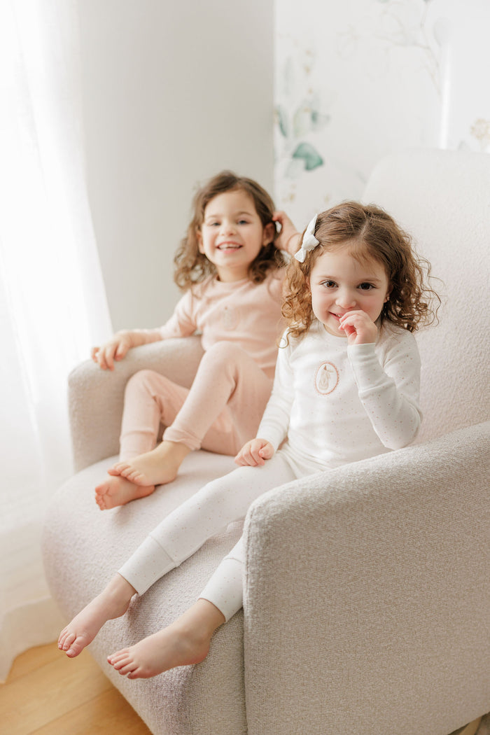 Baby Girl Footie – Pink – Speckled Bunny