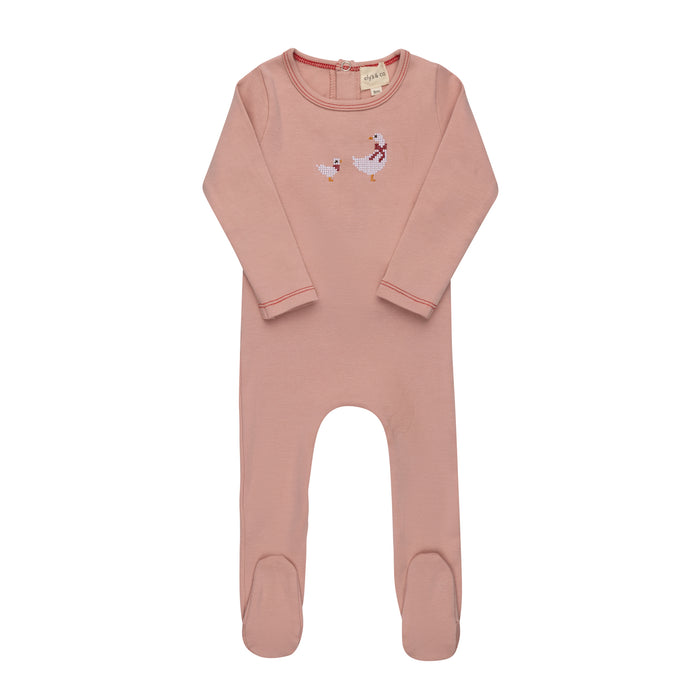 Baby Girl Layette Set – Pink – Cross Stitch Duckling