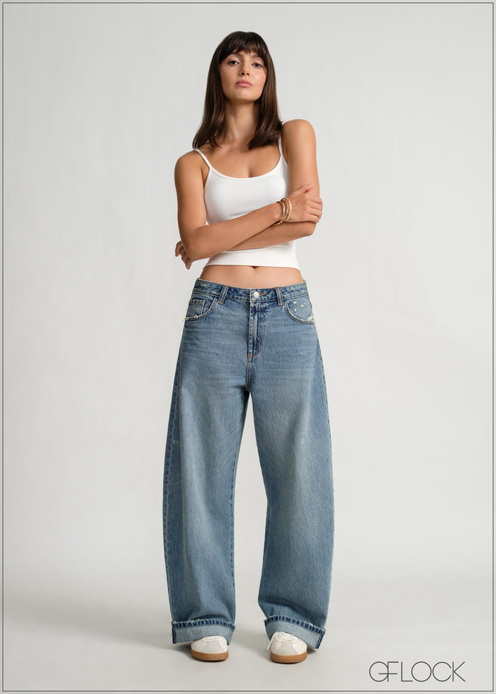 Baggy Fold-Up Jean - Long Length - 120426