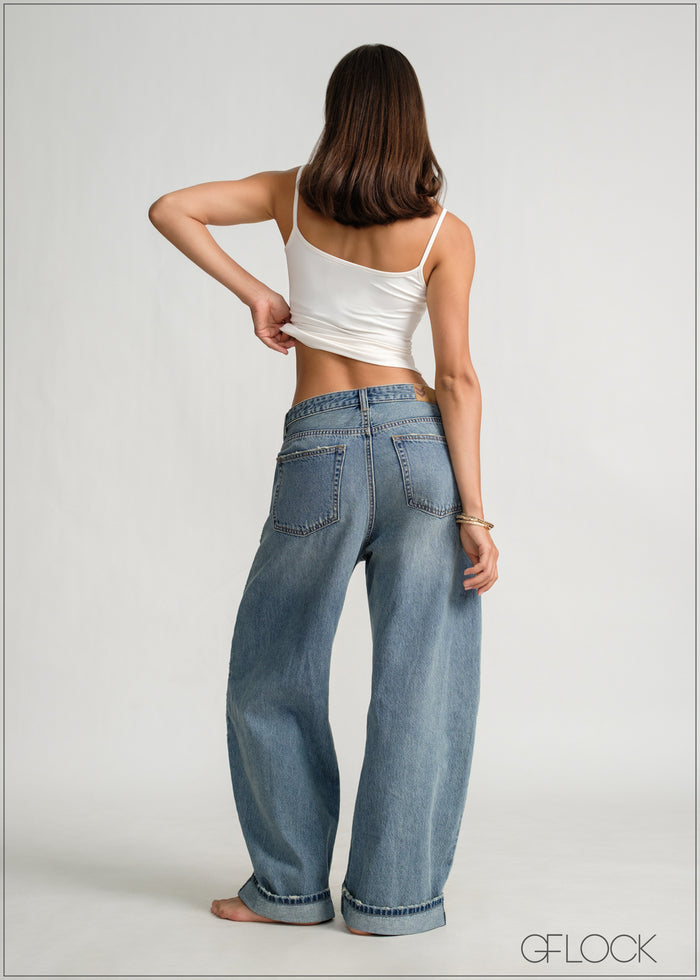 Baggy Fold-Up Jean - Long Length - 120426