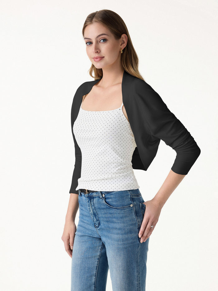 OGLmove Bamboo Blend Breathable Summer Shrug Cardigan Black M