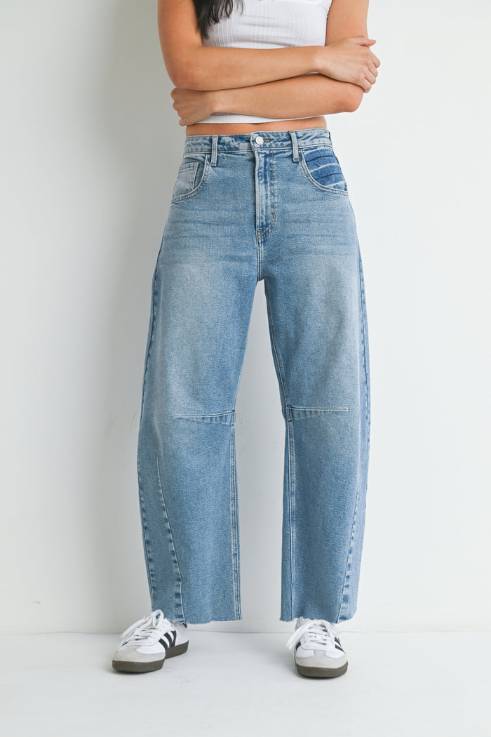 Barrel Jean w/ Seams - Light Wash - BP473J