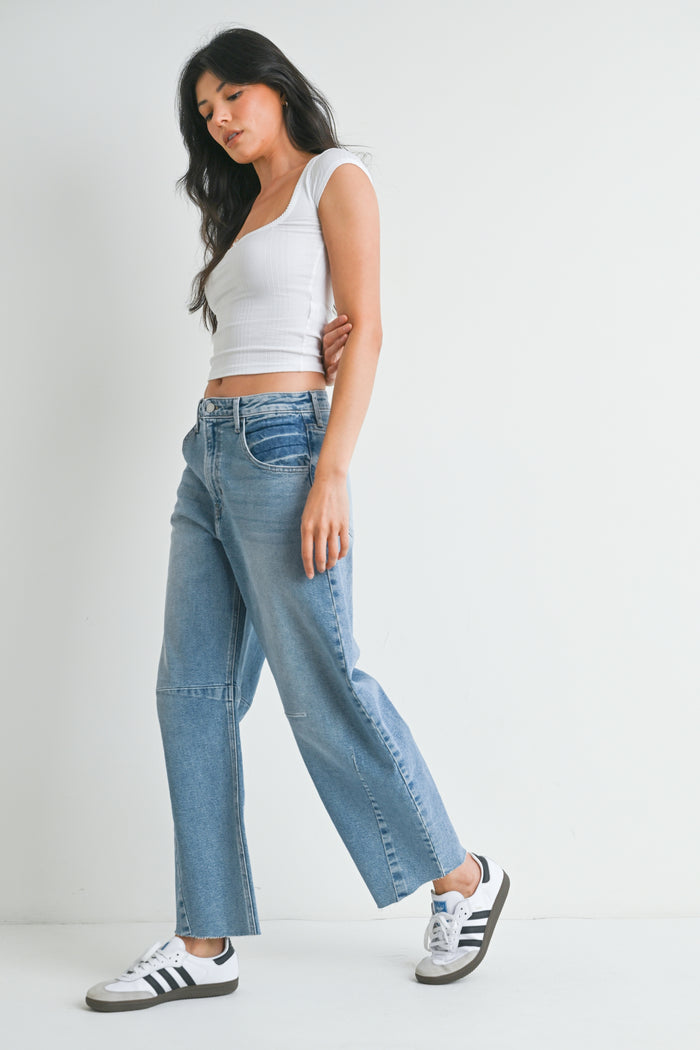 Barrel Jean w/ Seams - Light Wash - BP473J