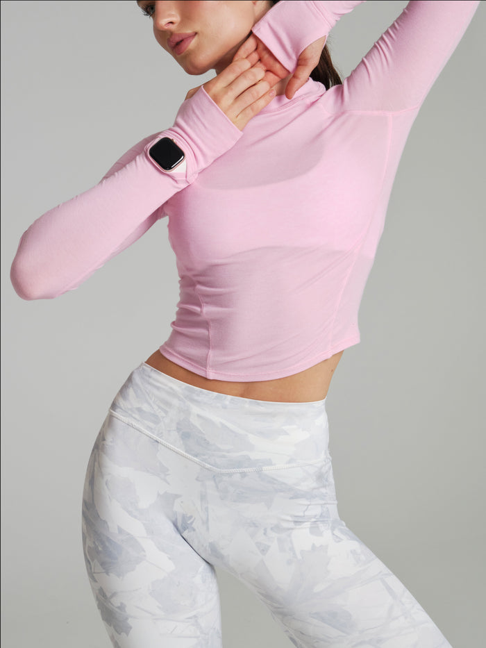 Base Layer Long Sleeve Waist Top - Plastic Pink
