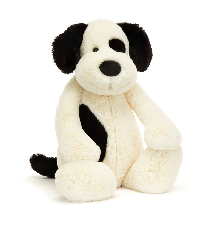 Bashful Rufferty Black & Cream Puppy Big