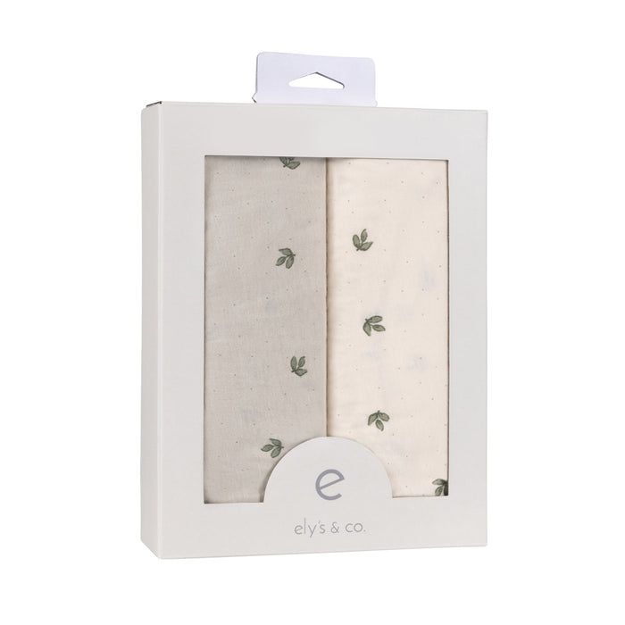 Gift ready baby crib sheet set vintage leaf collection