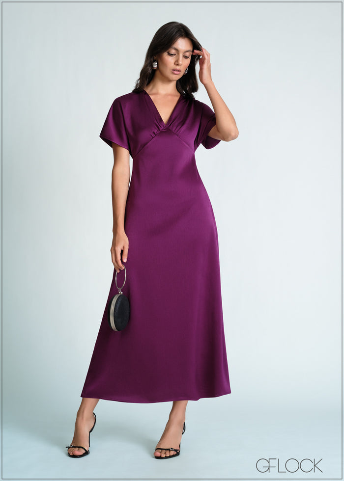 Batwing Sleeve Maxi Dress - 170726