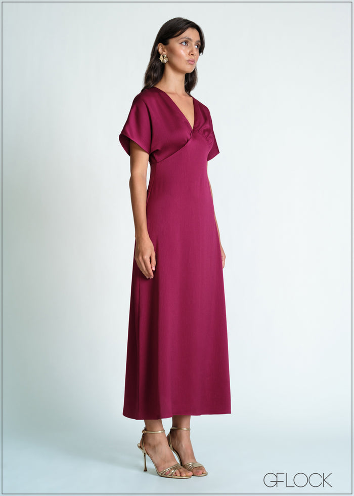 Batwing Sleeve Maxi Dress - 170726