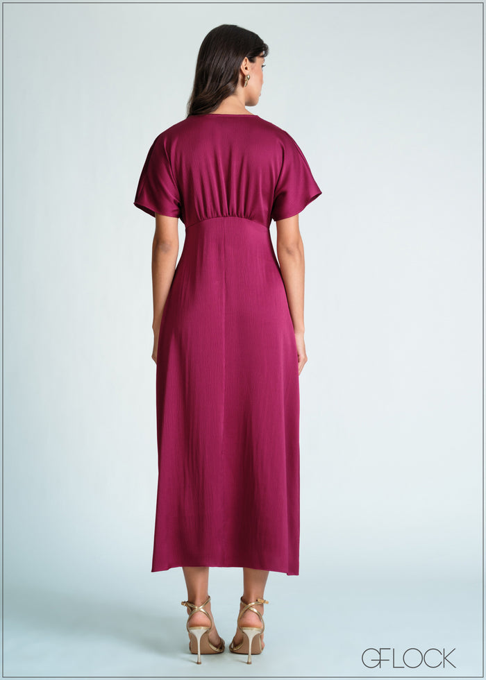 Batwing Sleeve Maxi Dress - 170726