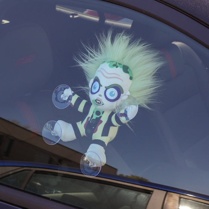 Blue Baby Beetlejuice plush window clinger from Beetlejuice featuring a soft, colorful plush design for window decoration.