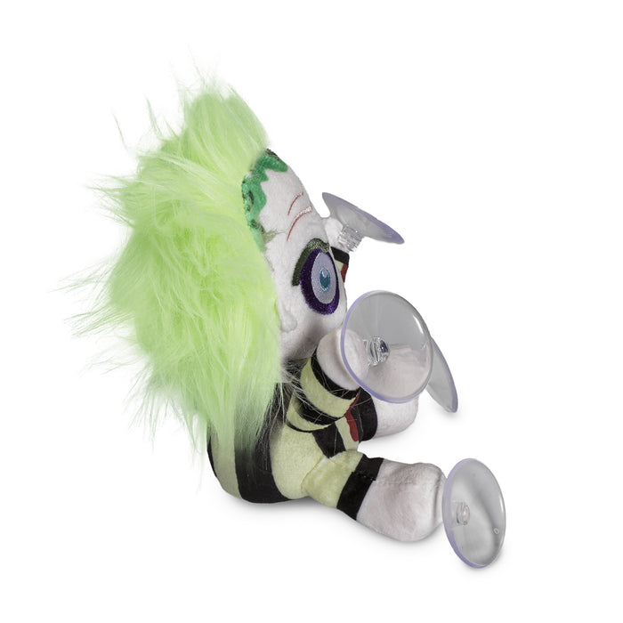 Beetlejuice Baby Beetlejuice plush window cling featuring a blue Hawaii-themed character from the Beetlejuice series.