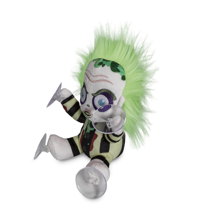 Beetlejuice Baby Beetlejuice plush window clinger featuring a cute blue plush Beetlejuice character from the Beetlejuice brand.