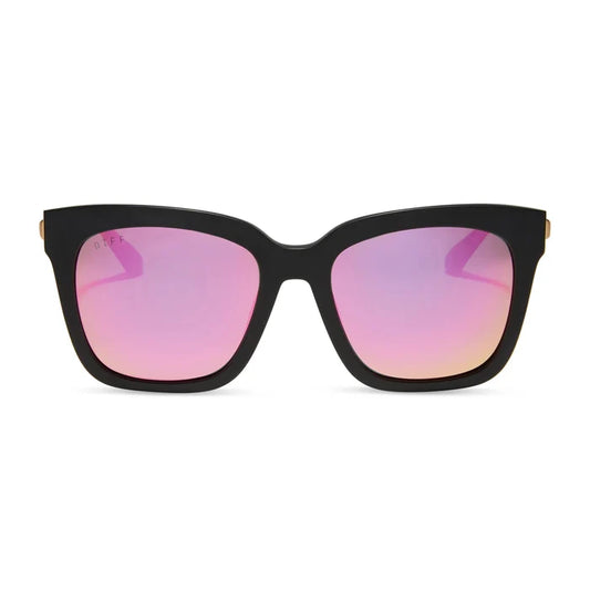 Bella Matte Black Pink Mirror Polarized