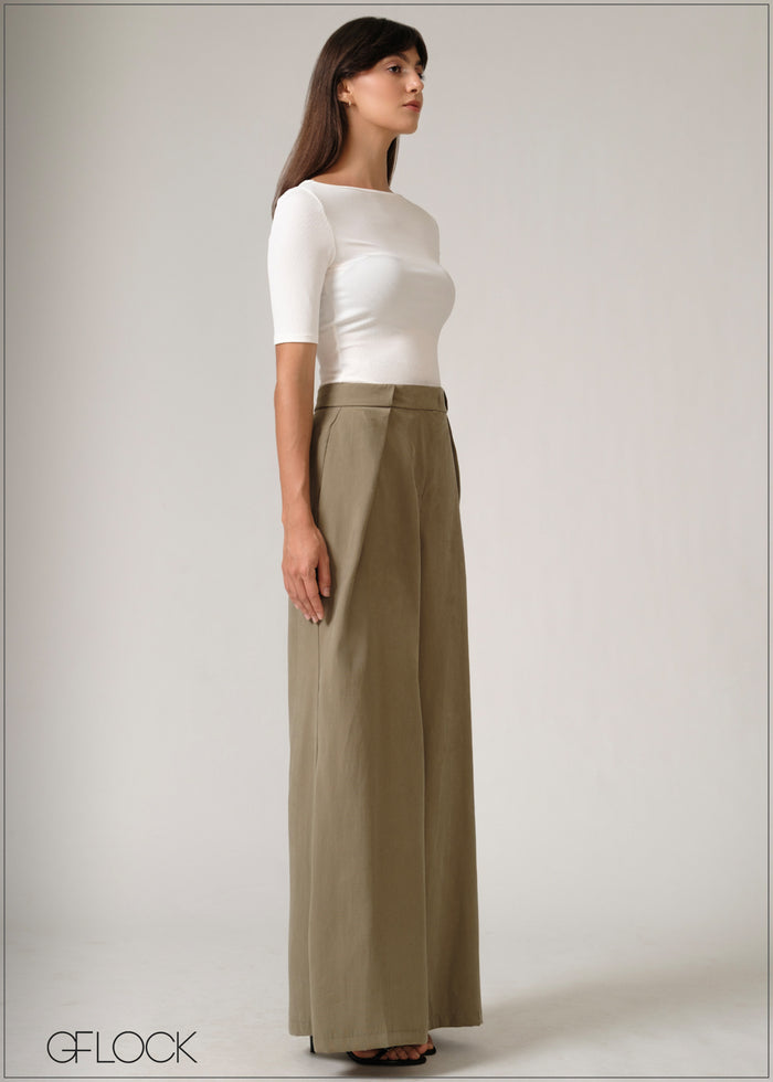 Belt Detailed Flare Pant - 250526
