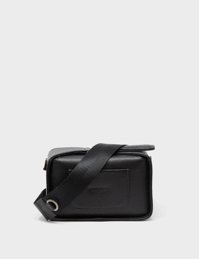 Benji Micro Crossbody Black Leather Bag - Studs Pattern