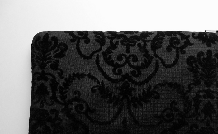 Black Damask Victorian Baroque Makeup Pouch