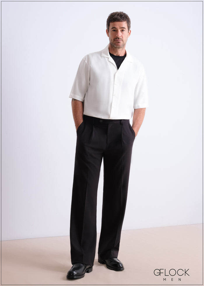Black Pleated Pant - Short Length - 090726