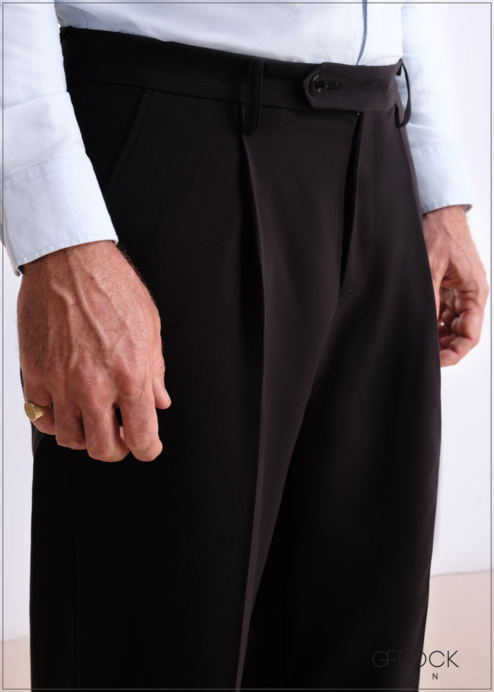 Black Pleated Pant - Short Length - 090726
