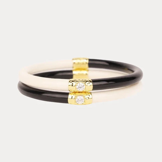 Black/Ivory Yin & Yang All Weather Bangles