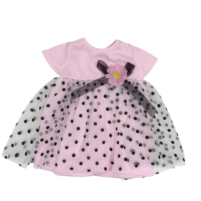 BLC C Dress Pink w/Black Polka Dot Net Fits 20"