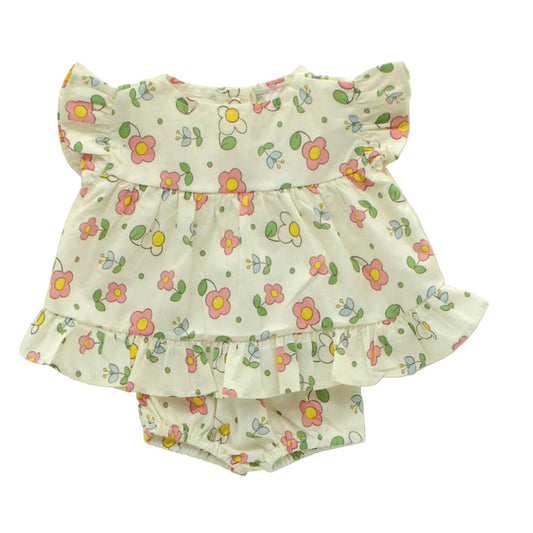 BLC C Dress w/Bloomers Cream w/Flowers Fits 17"