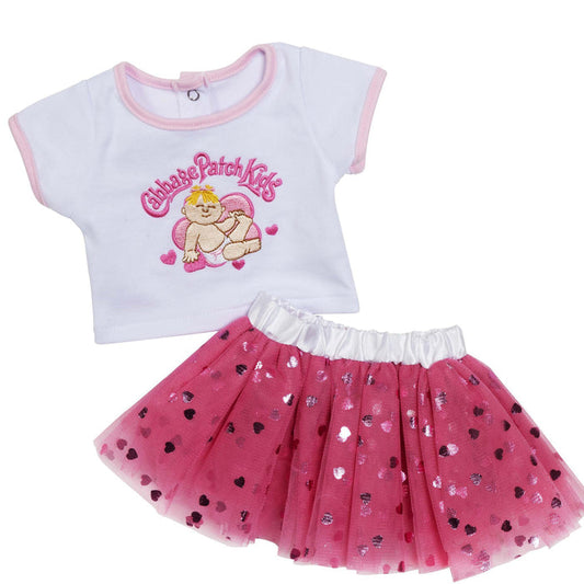 BLC C Outfit 2pc Tutu CPK Hearts Pink Hearts fits 20"