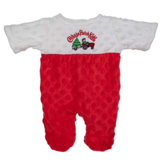 BLC C Sleeper Minky White & Red Tractor w/Tree fits 17"