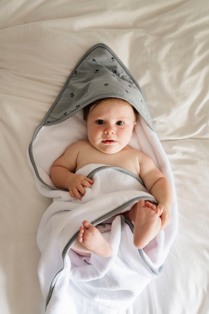 Blue Cherries Hooded Towel & Washcloth
