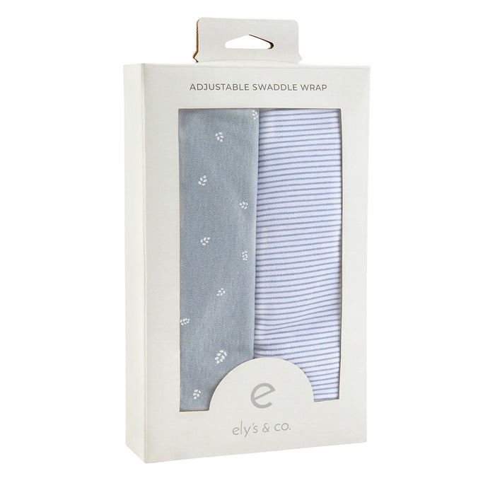 Grey_Adjustable_Swaddle_Blanket Packaged