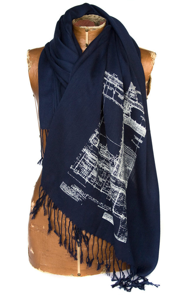architecture blueprint pashmina scarf
